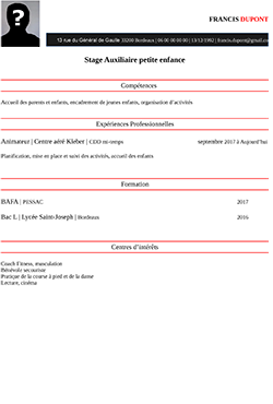 Exemple De Cv Pour Stage