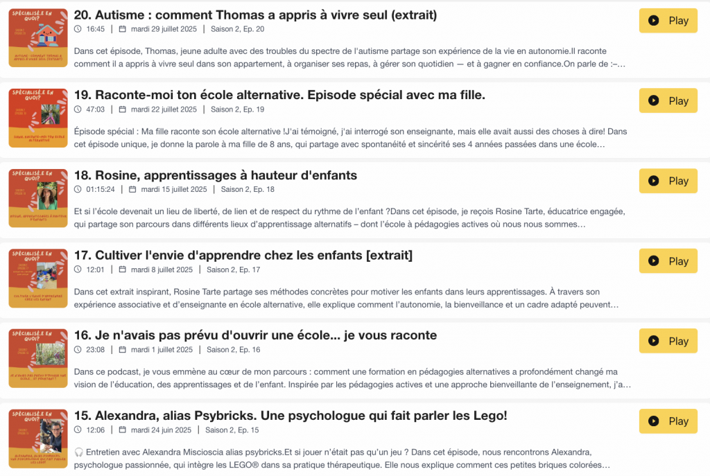 podcast specialisee en quoi
